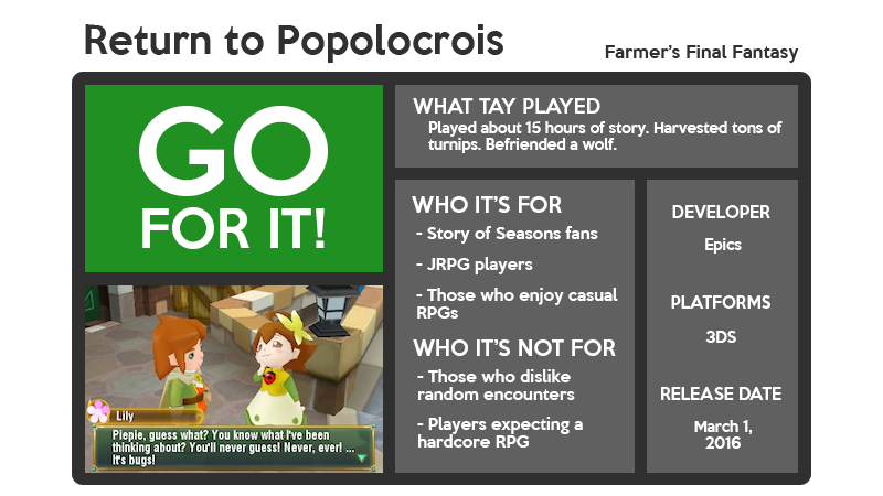 Illustration for article titled Return to Popolocrois: The TAY Review